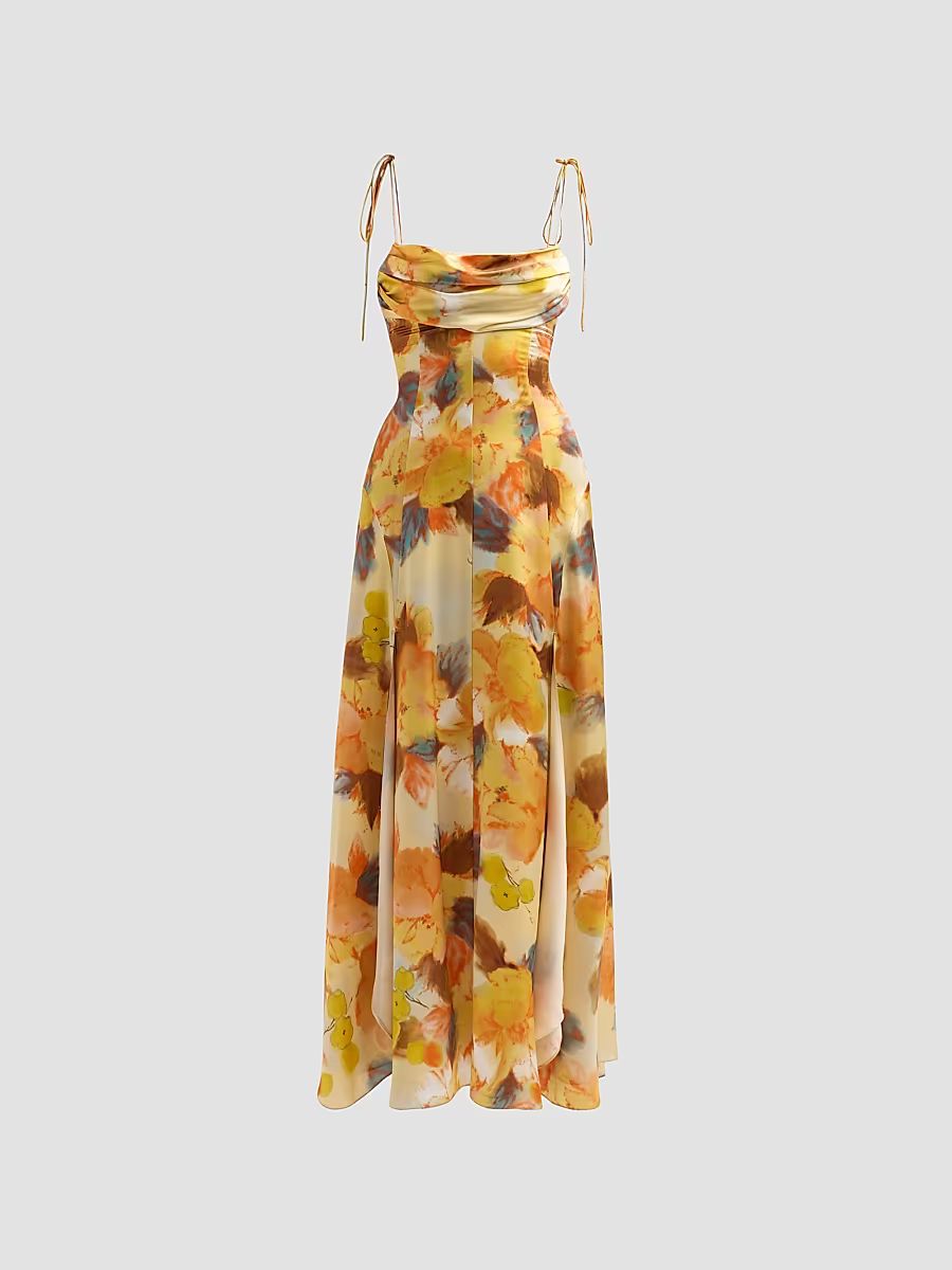 Women's Betty Watercolor Floral Maxi Dress - Smoke Sand Multi - Size 0