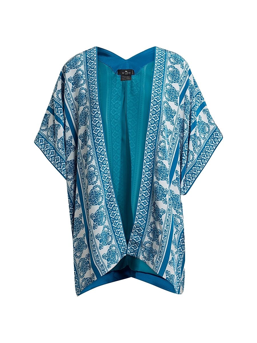 Women's Paisley Kimono-Inspired Cover-Up - Bianco
