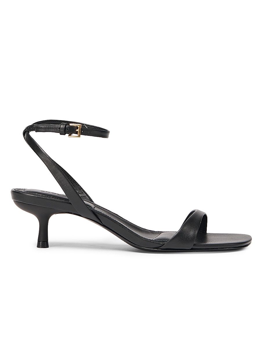Women's Hannah 35MM Leather Sandals - Black - Size 10
