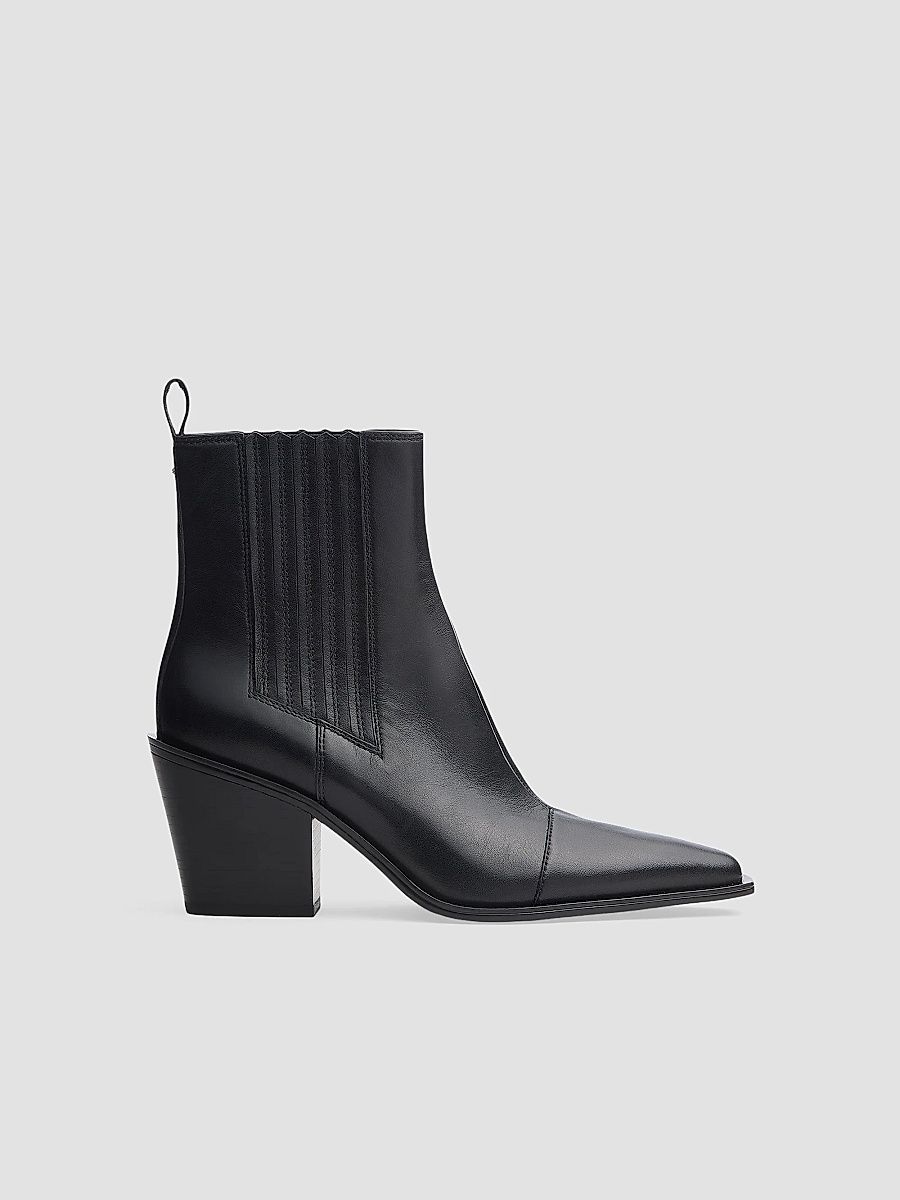 Women's Newbury 75MM Leather Chelsea Boots - Black - Size 11