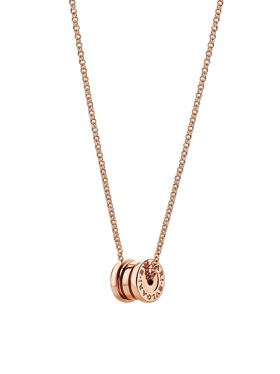 Women's B. Zero1 18K Rose Gold Mini Spiral Pendant Necklace - Pink Gold