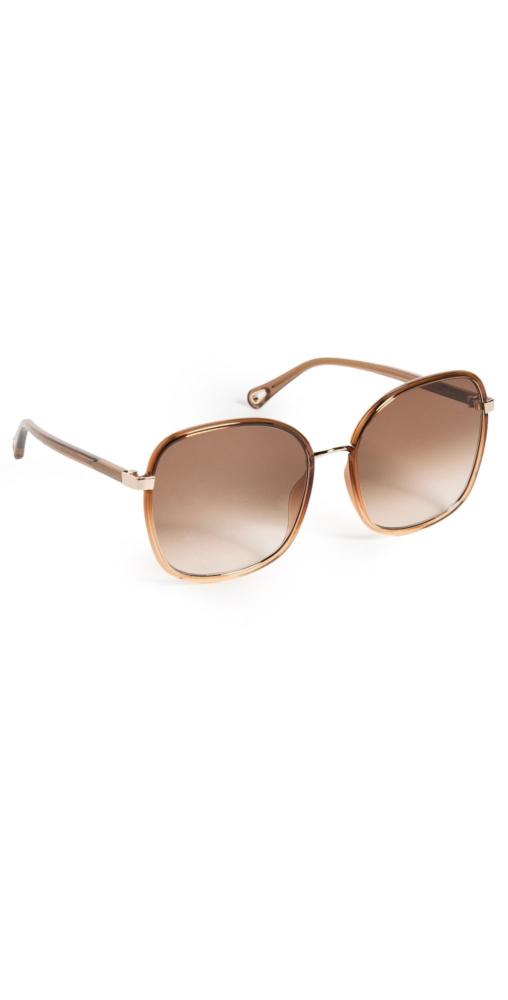 Chloé Oversized Metal Sunglasses Brown One Size
