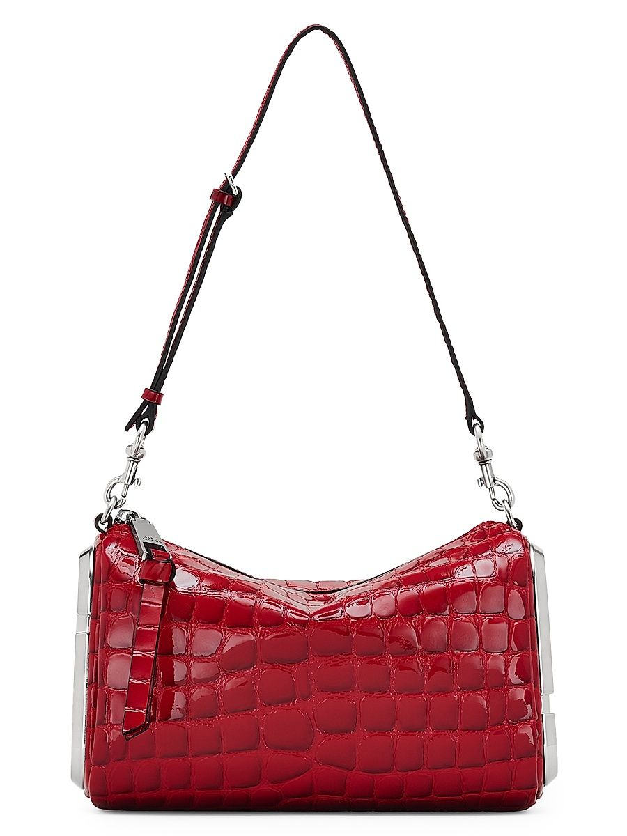 Women's The Glossy Croc Snapshot Shoulder Bag - True Red