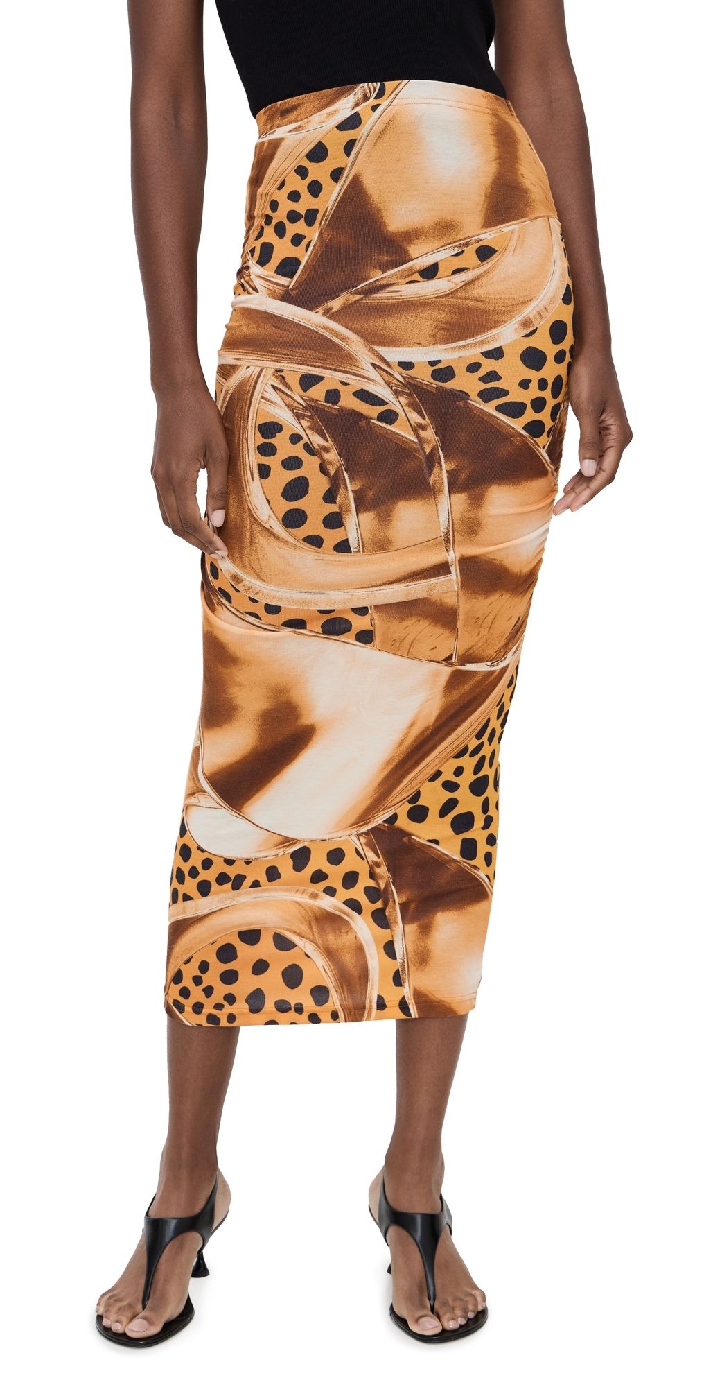 BruceGlen Cheetah Dot Python Knit Maxi Skirt Cheetah Dot Python XS