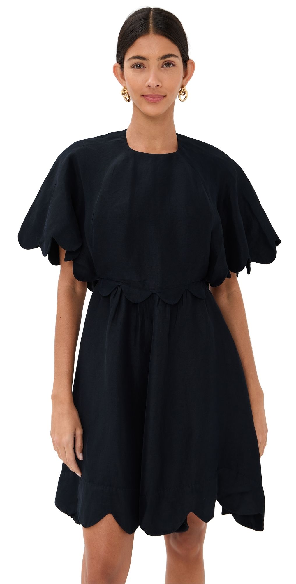 Rosie Assoulin Scalloped Buttercup Dress Black 4