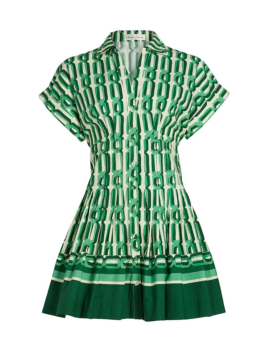 Women's Nash Geometric Cotton Minidress - Martin Geo - Size XL