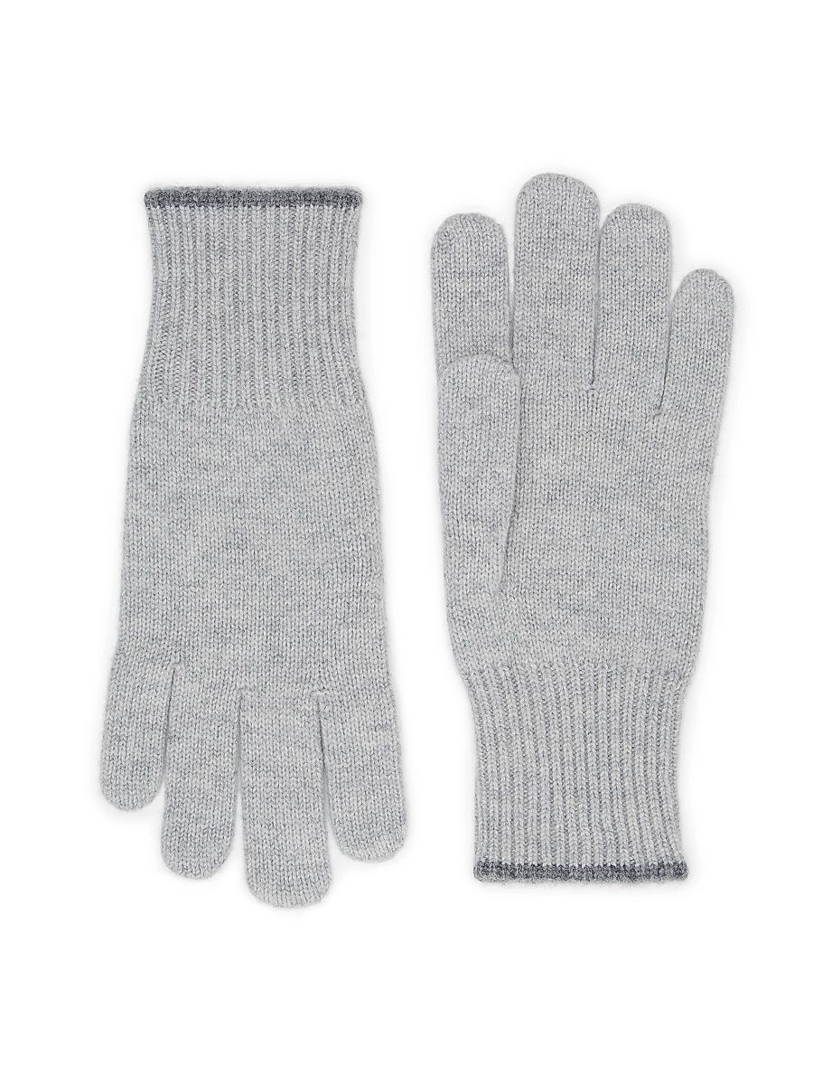 Men's Cashmere Knit Gloves - Sand - Size Medium