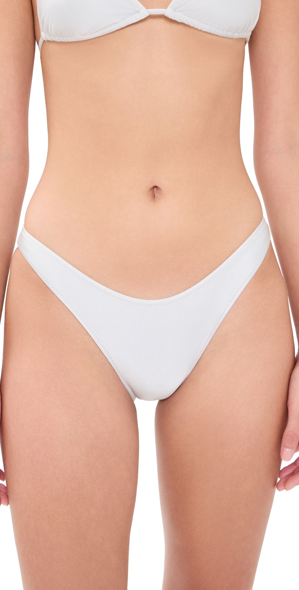 Frankies Bikinis Dove Satin Bikini Bottoms Moon XL