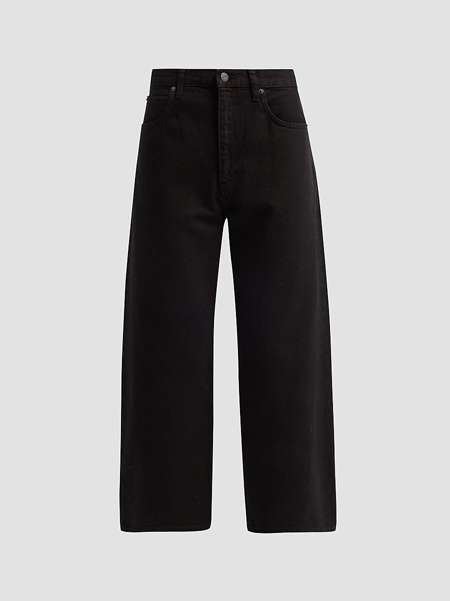 Women's Bow Cotton Crop Jeans - Black - Size 32