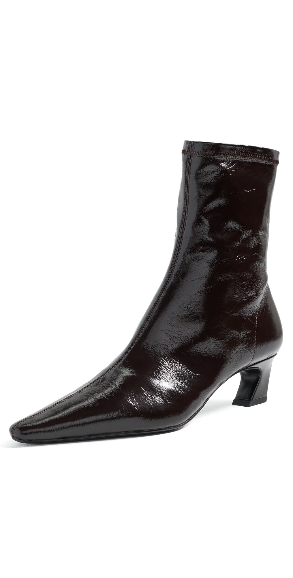 Tony Bianco Margot Booties Choc Crinkle 6