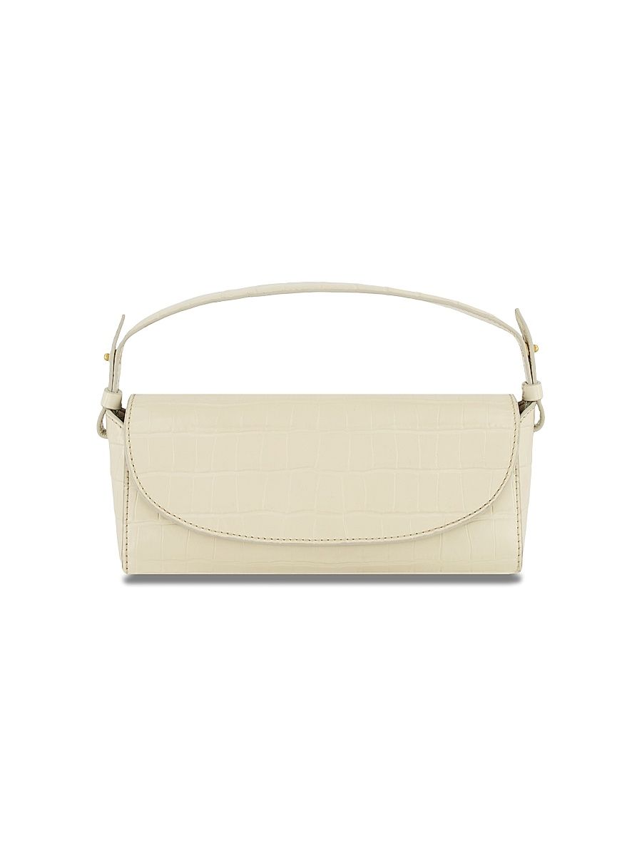 Women's Sabrina Croc-Embossed Leather Top-Handle Bag - Moonlight