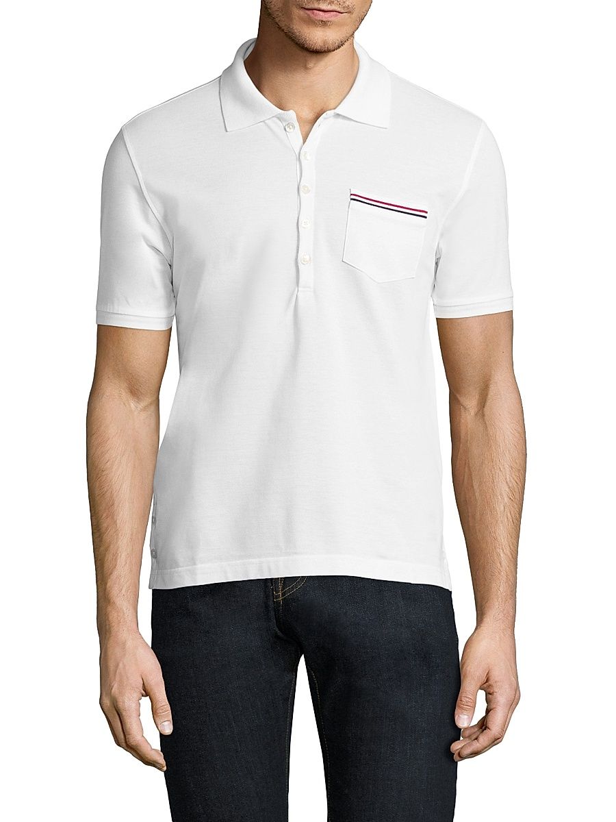 Men's Solid Pique Polo - White - Size XXL