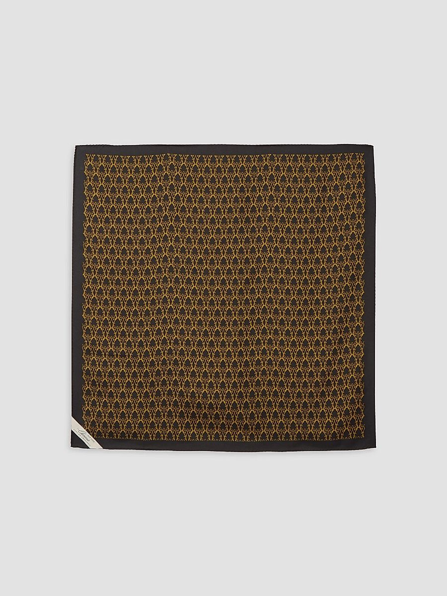 Willy Chavarria Men's Silk Square Scarf - Black Beauty