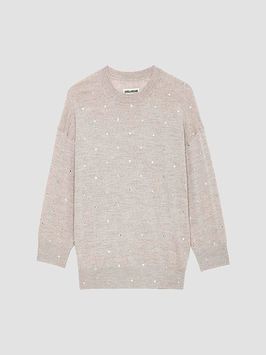 Zadig & Voltaire Women's Kansy We Strass Wool Sweater - Latte - Size Small
