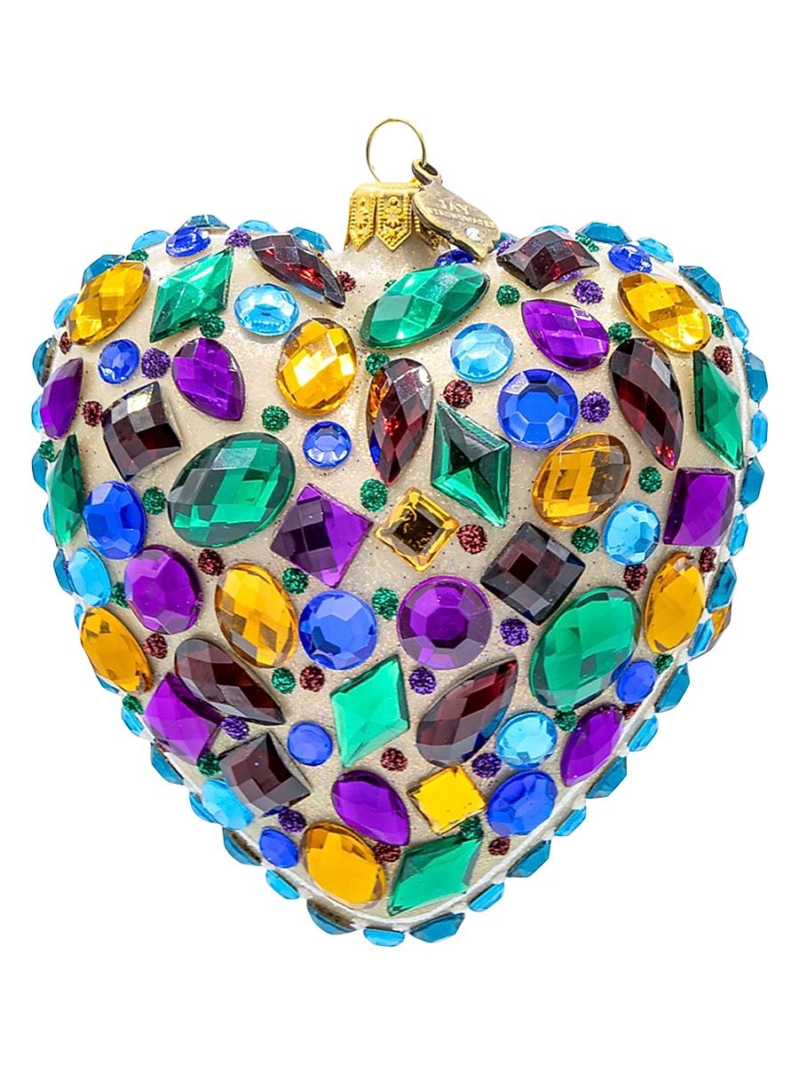 Crystal-Embellished Heart Ornament