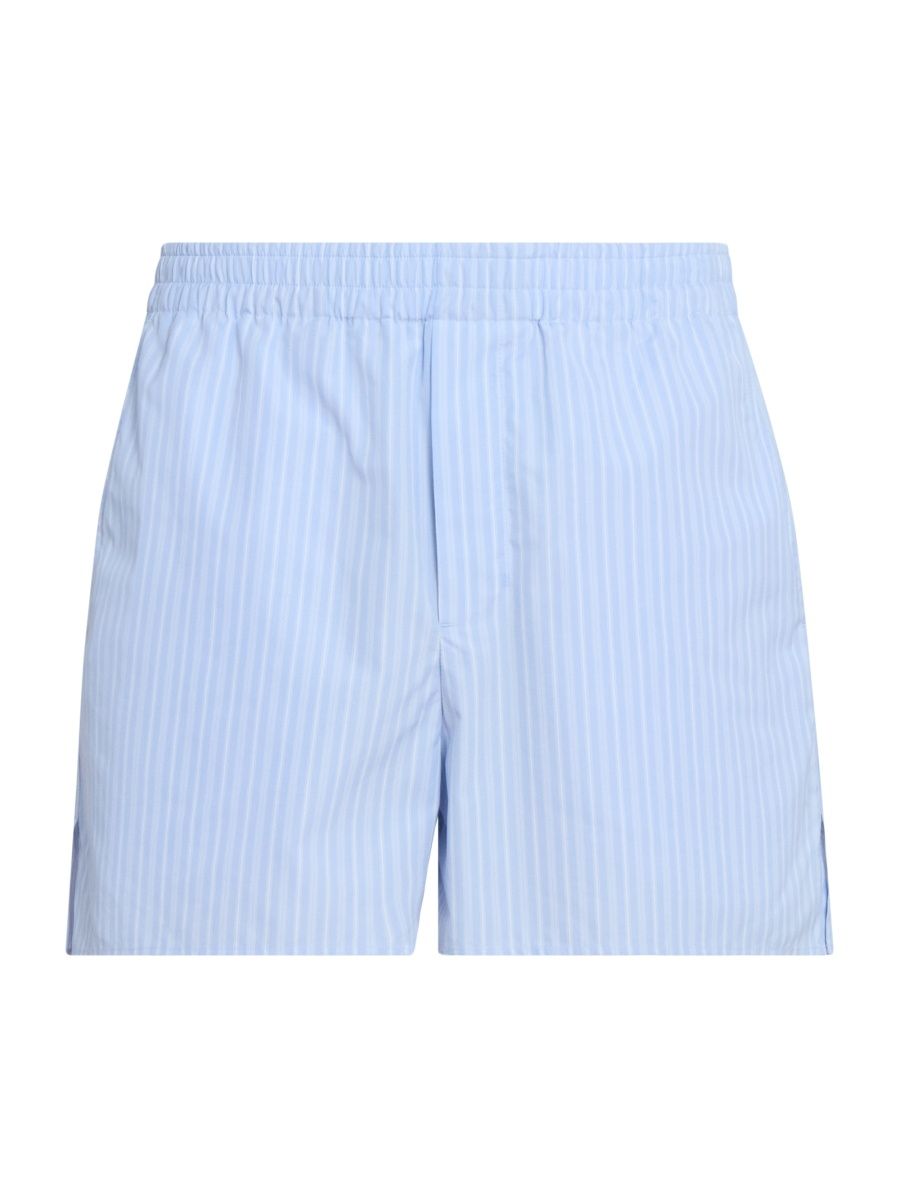 AMI Paris Men's Striped Cotton Shorts - Bleu Cachemire Blanc - Size Medium