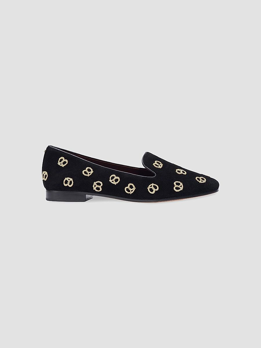 Women's Mini Pretzel Lounge Slippers - Black - Size 5.5