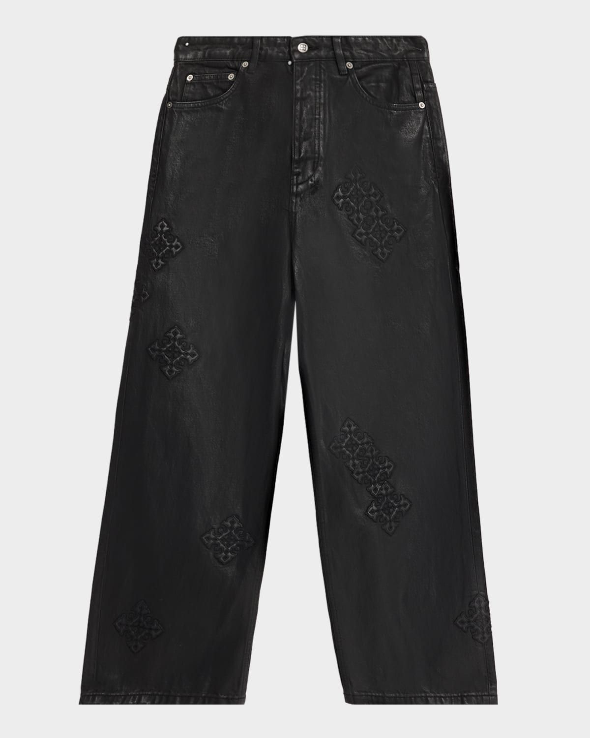 Men & apos;s Maxx Black Denim Straight-Leg Jeans