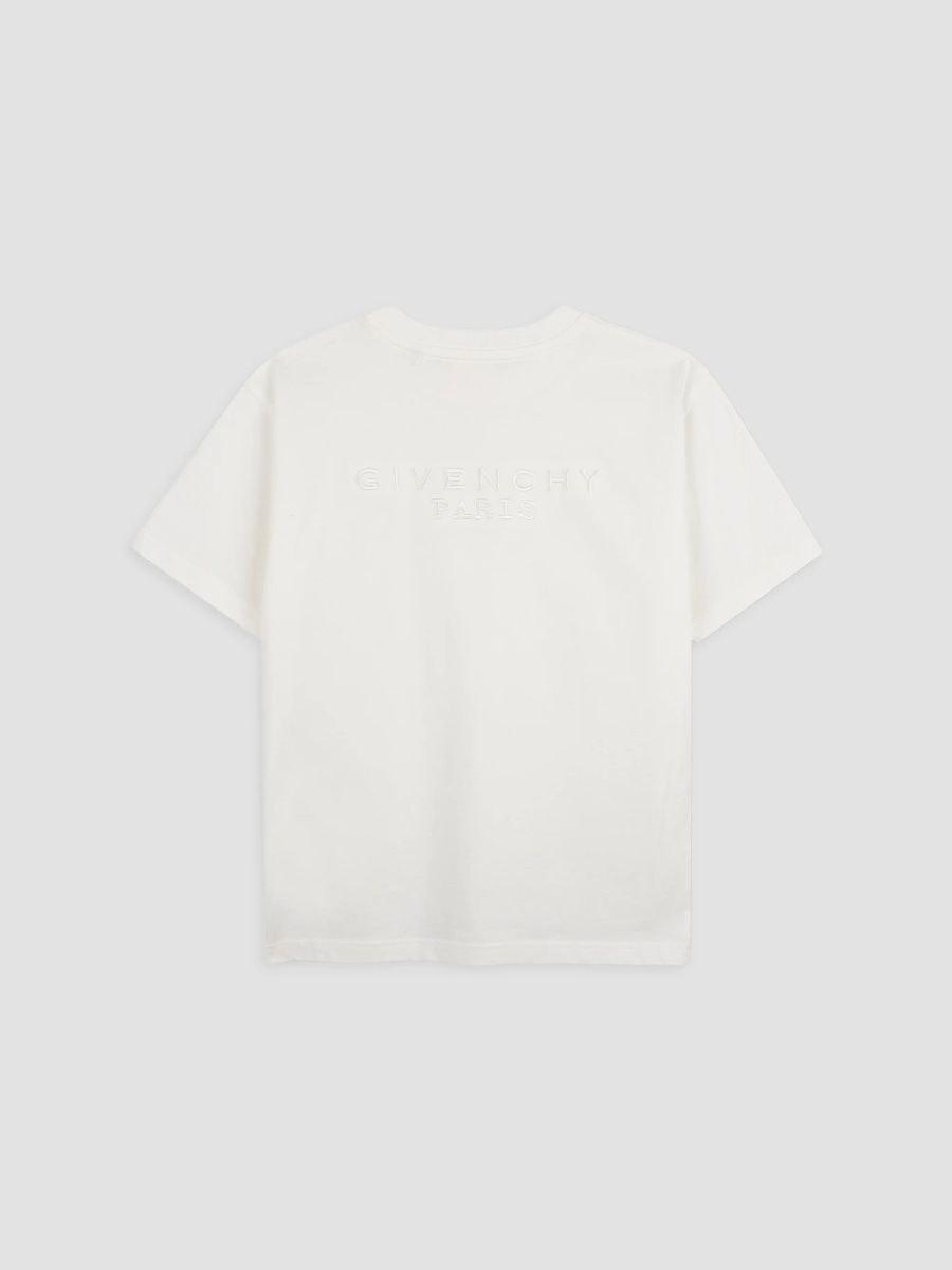 Givenchy Unisex Kid's Embroidered Logo T-Shirt - Off White - Size 12