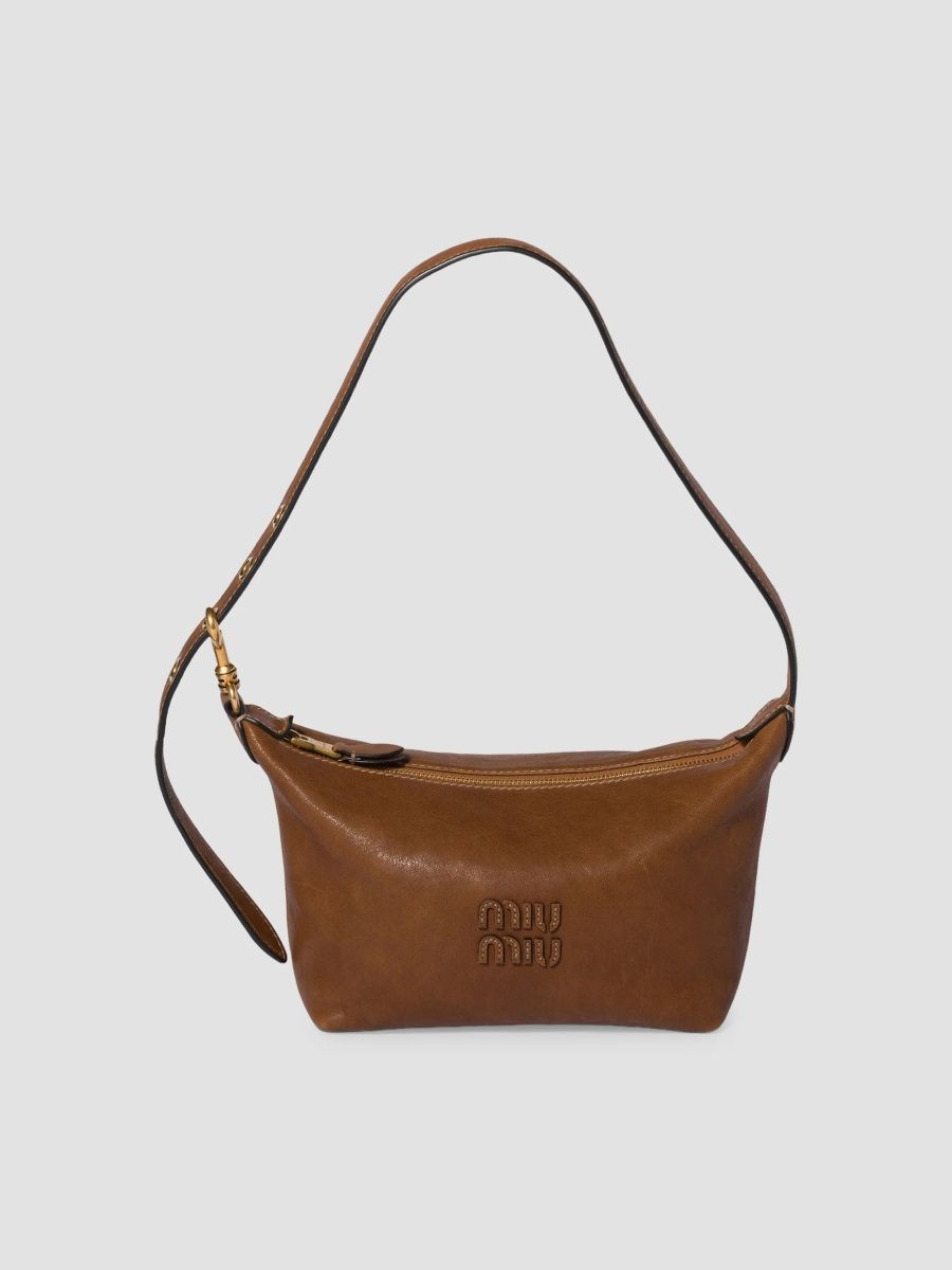 Miu Miu Women's Spirit Nappa Leather Top Handle Bag - Brown