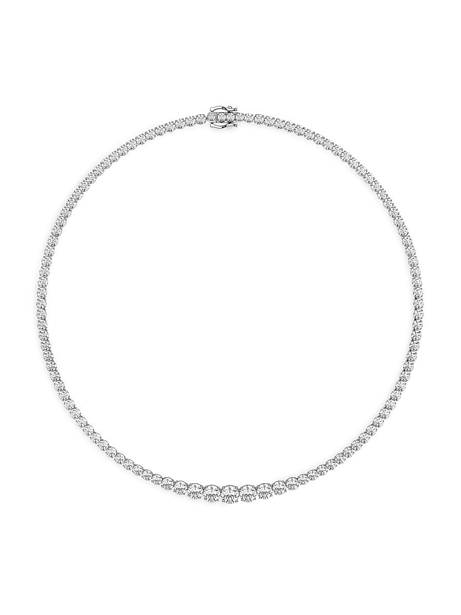 Women's 14K White Gold & 20.00 TCW Graduated Lab-Grown Diamond Tennis Necklace - White Gold
