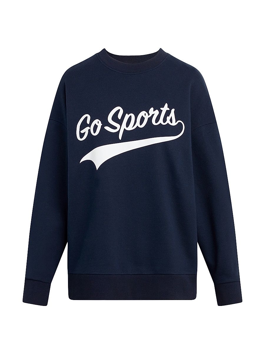 Women's Go Sports Cotton-Blend Sweatshirt - Navy - Size Small