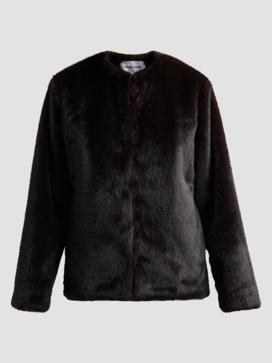 Veronica Beard Women's Griselda Faux-Fur Coat - Sable - Size XL
