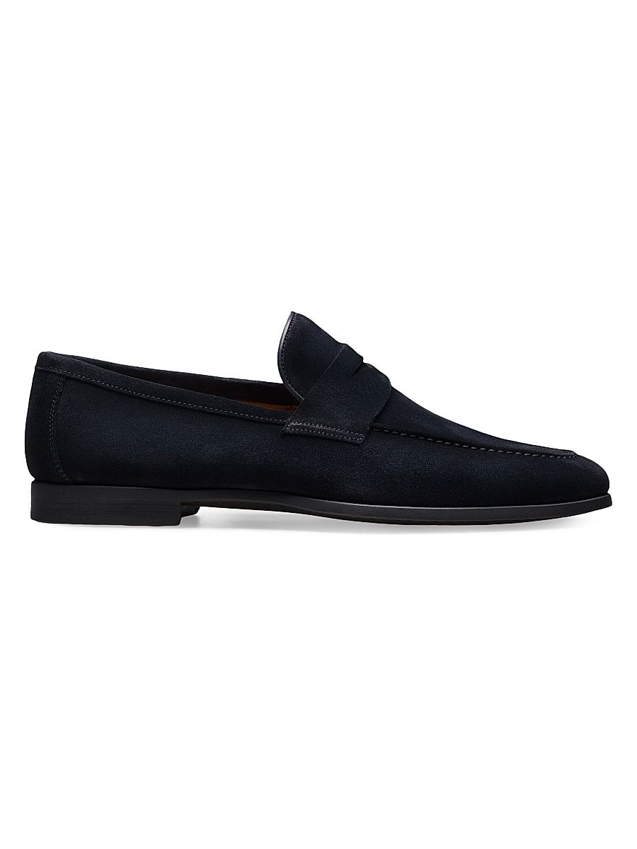 Men's Diezma II Suede Penny Loafers - Navy Suede - Size 9