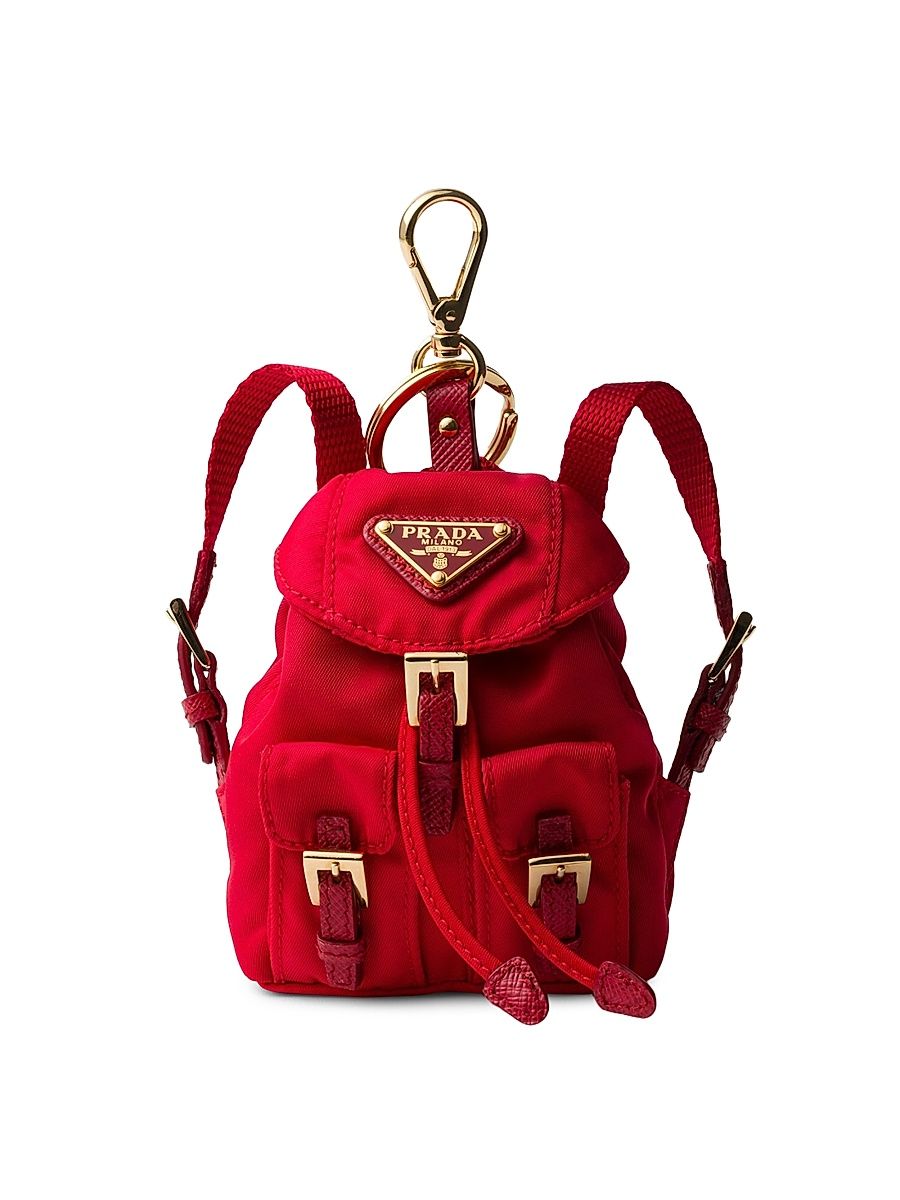 Women's Mini Icon Re-Nylon Bag Charm - Red