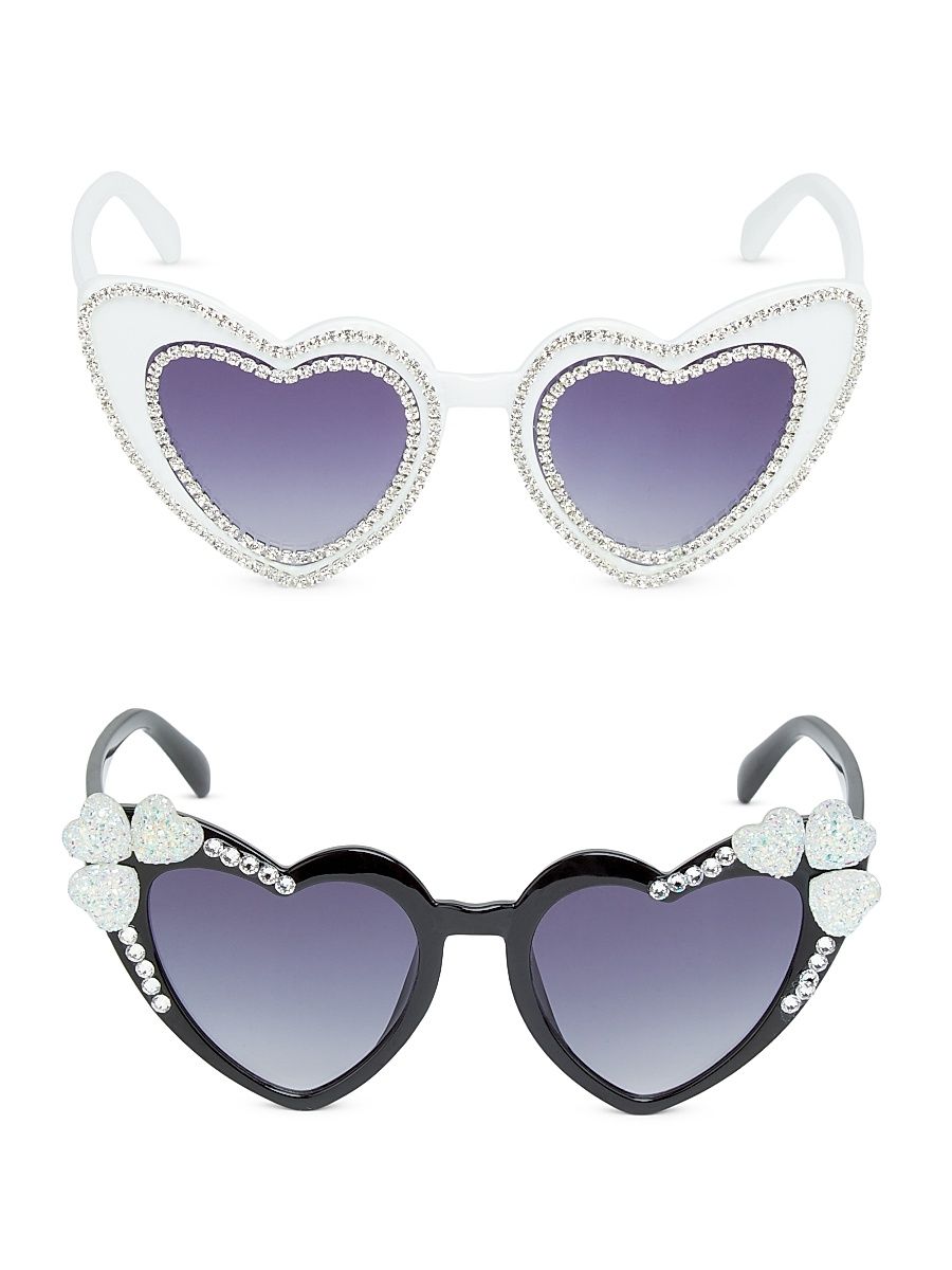 Girl's Heart Sunglasses 2-Piece Set