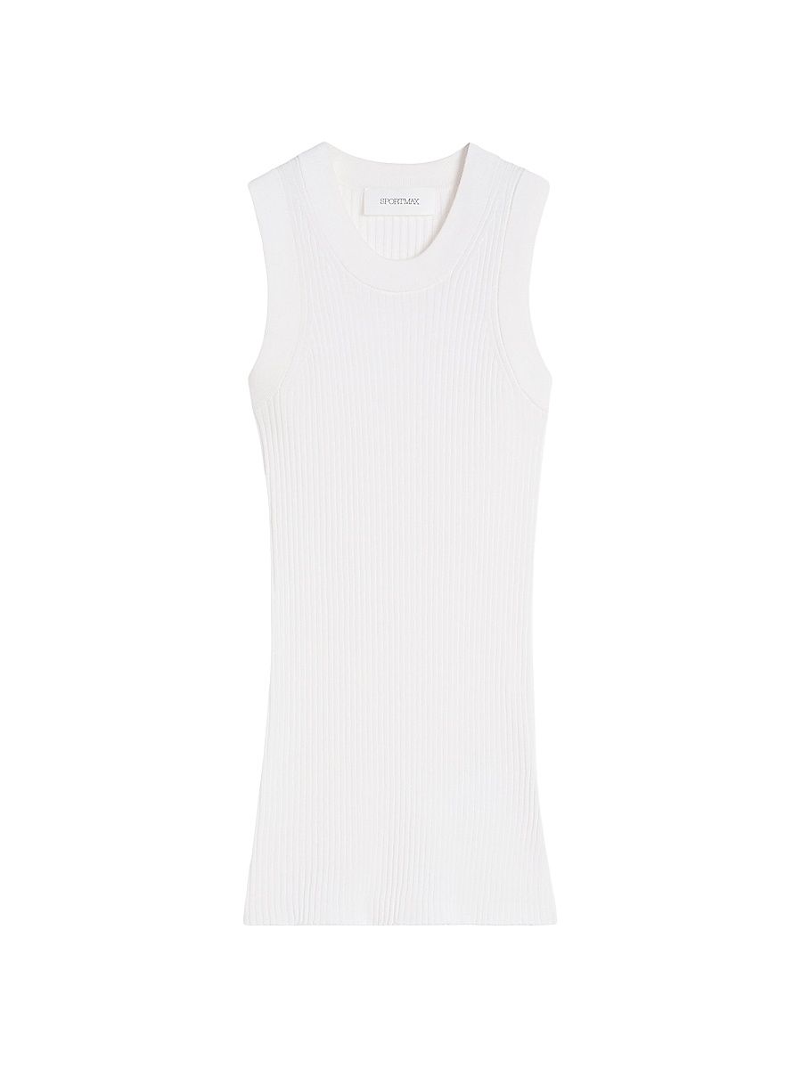 Women's Cotton Vest Top - White - Size XL