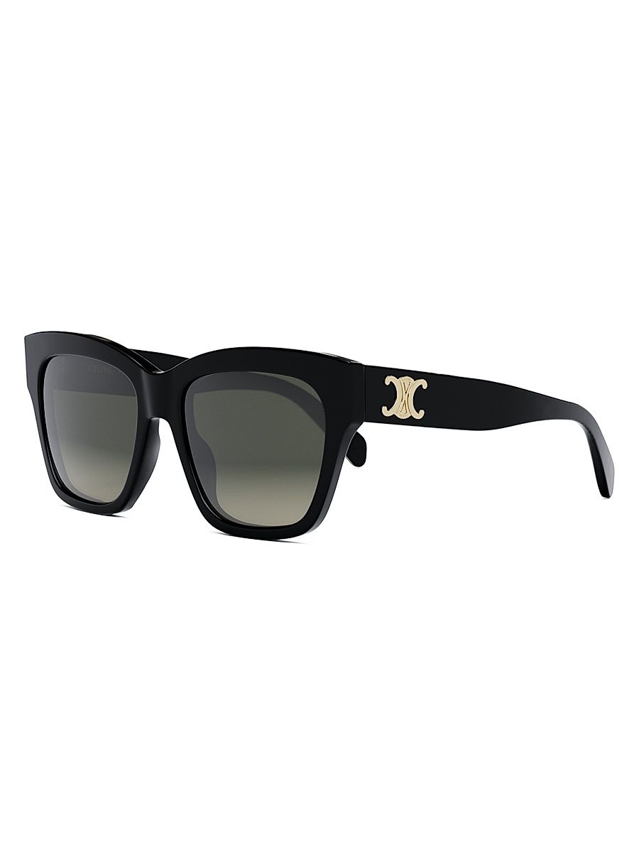 Women's Triomphe 55MM Geometric Sunglasses - Shiny Black