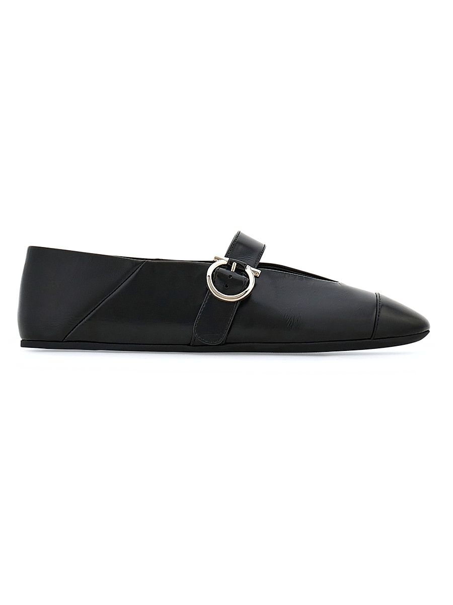 Women's Nena Leather Ballet Flats - Nero - Size 10.5