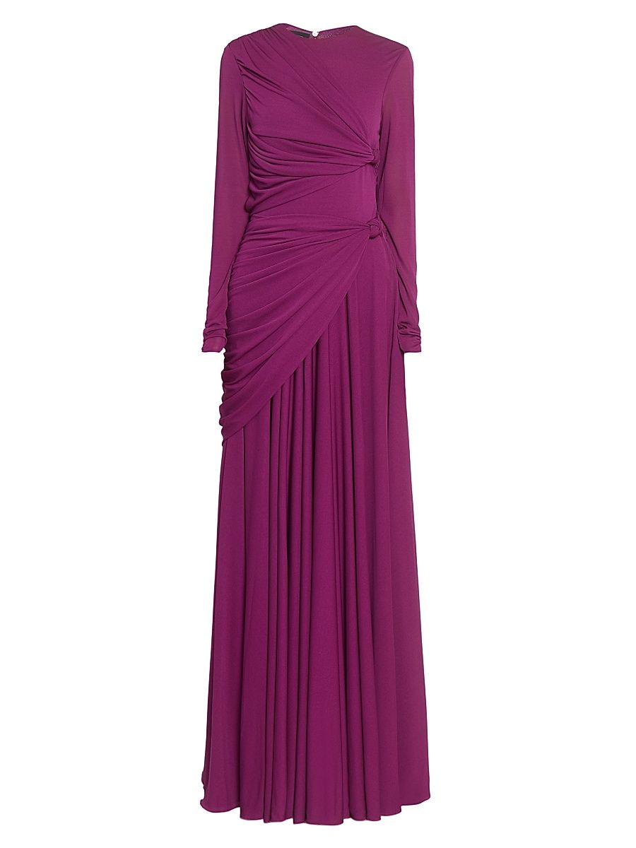 Women's Twisted-Front Jersey Gown - Violet - Size 12
