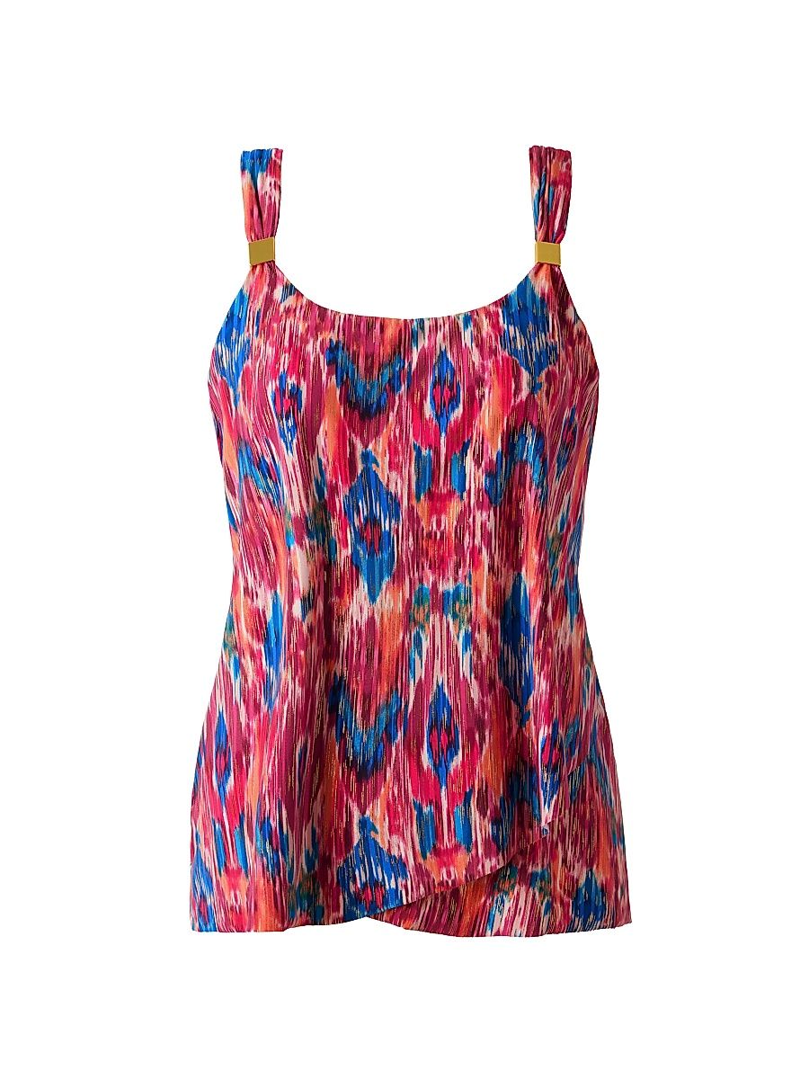 Women's Ikat Dorado Dazzle Printed Tankini Top - Size 18
