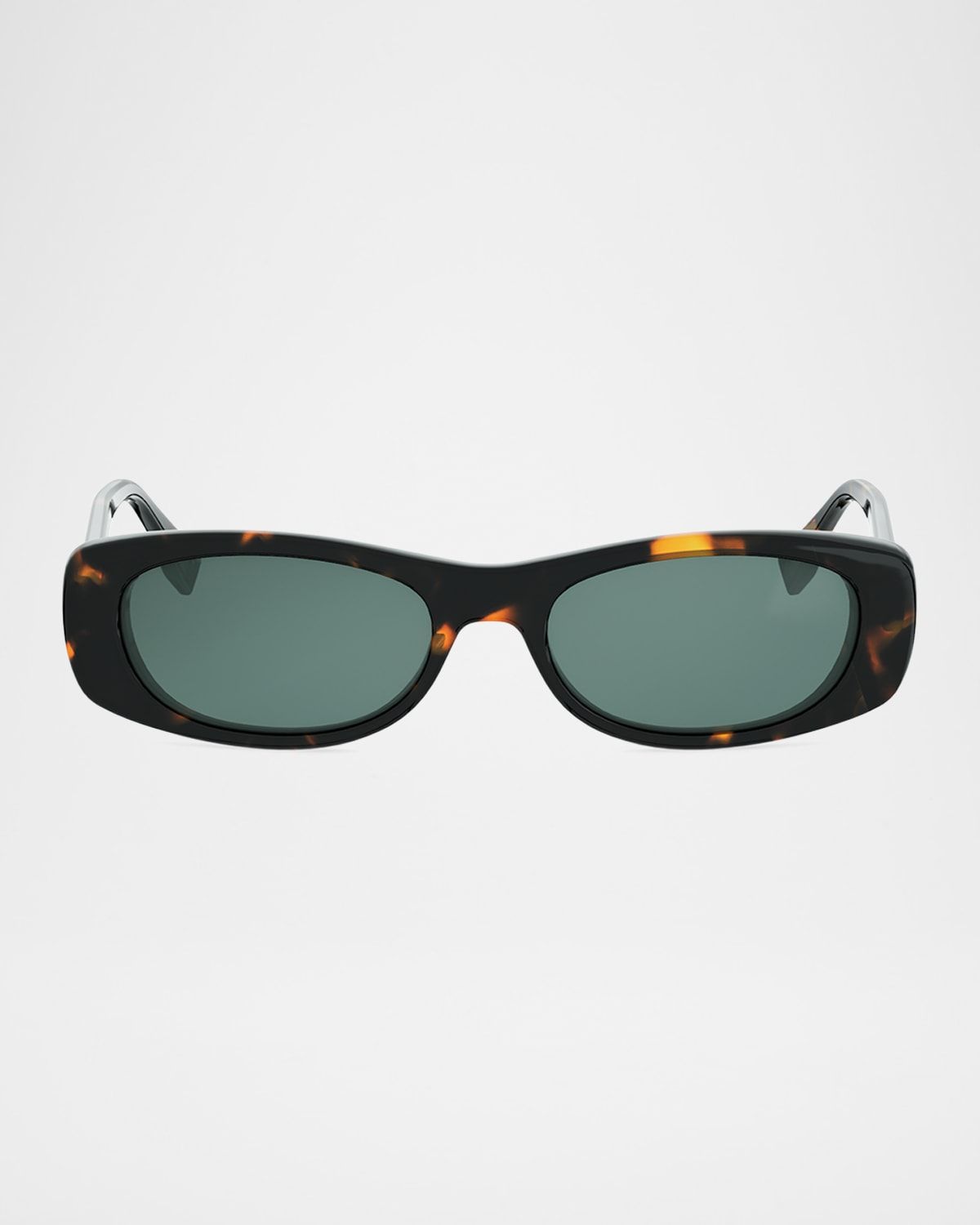 FF Squared Oval Havana Acetate Sunglasses