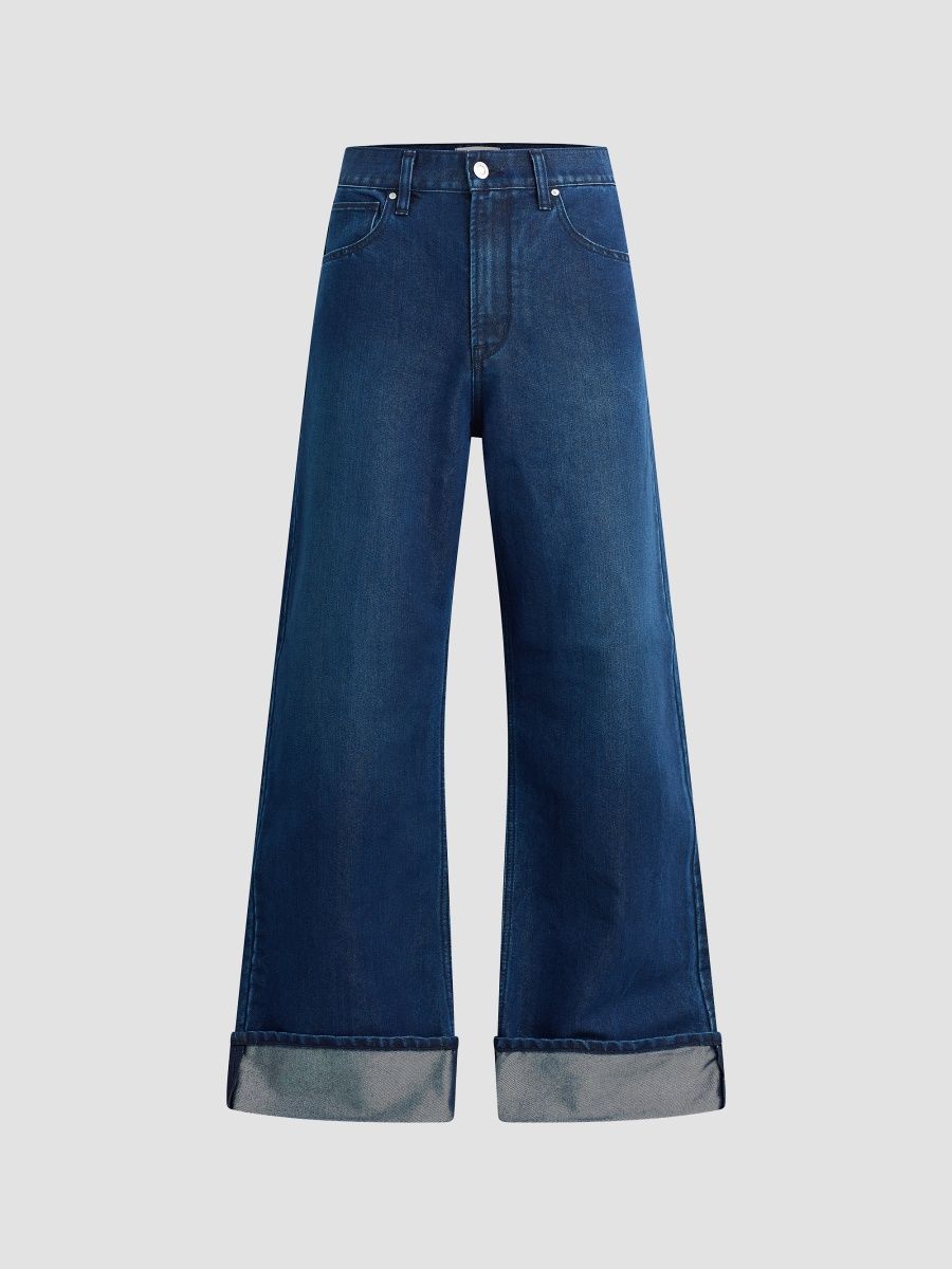 Hudson Jeans Men's Luca Rolled-Cuff Wide-Leg Jeans - Starview - Size 42