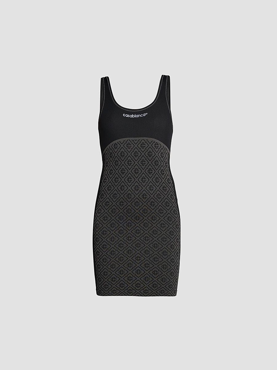 Women's Monogram Seamless Scoopneck Minidress - Grey - Size Small