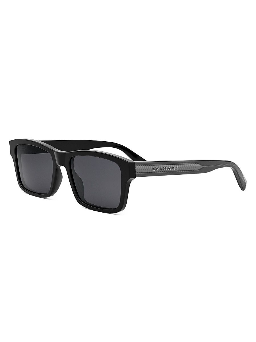 Men's Tubogas 55MM Rectangular Sunglasses - Black Crystal
