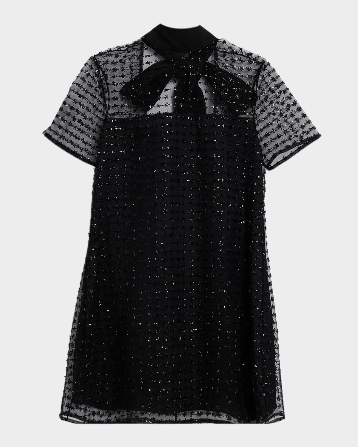 Ilana Embellished Mesh Mini Dress