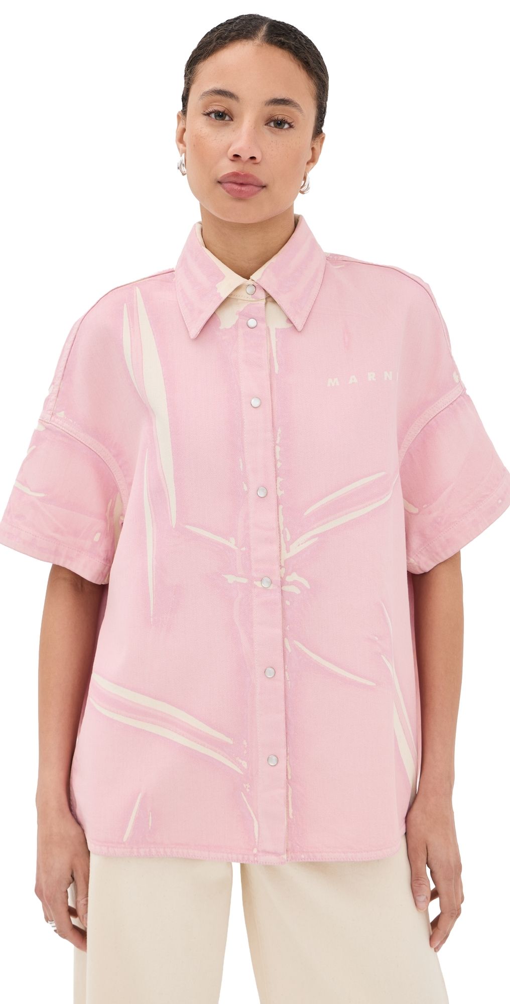 Marni Button Down Shirt Pink Gummy 42