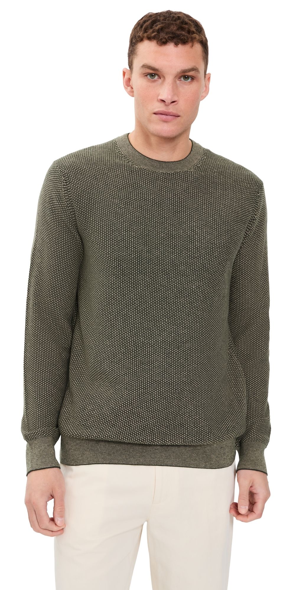 Vince Geo Jacquard Crew Neck Sweater Midnight Garden/River Sand M