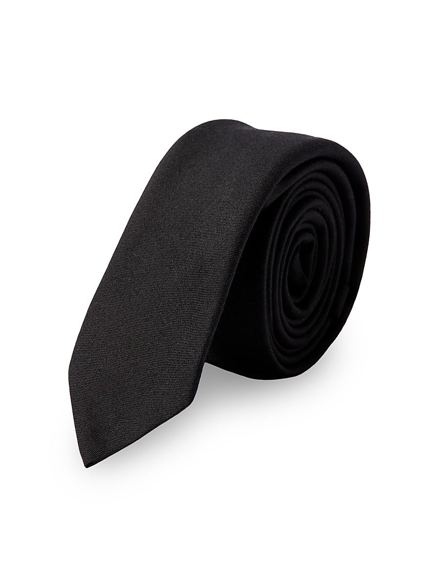 Men's Tie in Wool and Silk - Black