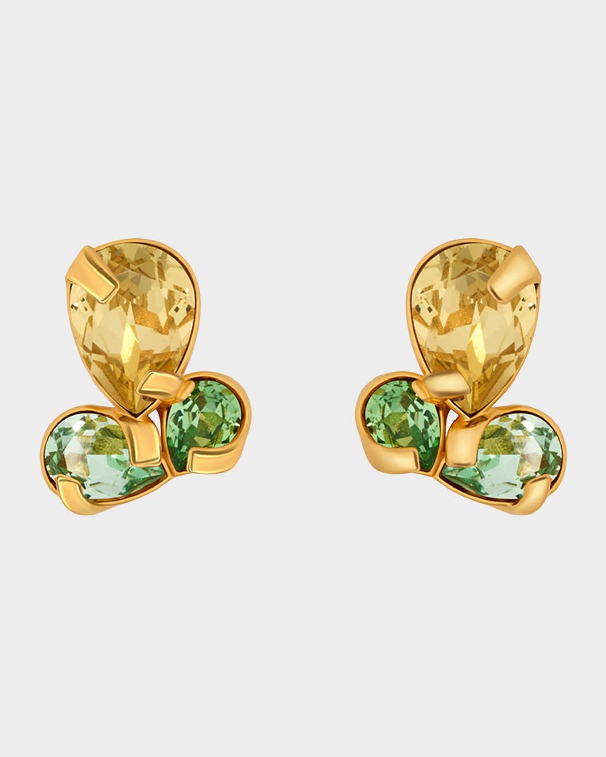 Pear Rhinestone Cluster Stud Earrings