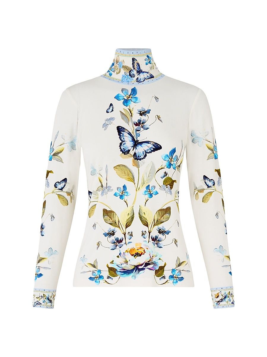 Women's Botanical Ballads Jersey Turtleneck Top - Botanical Ballads - Size Small