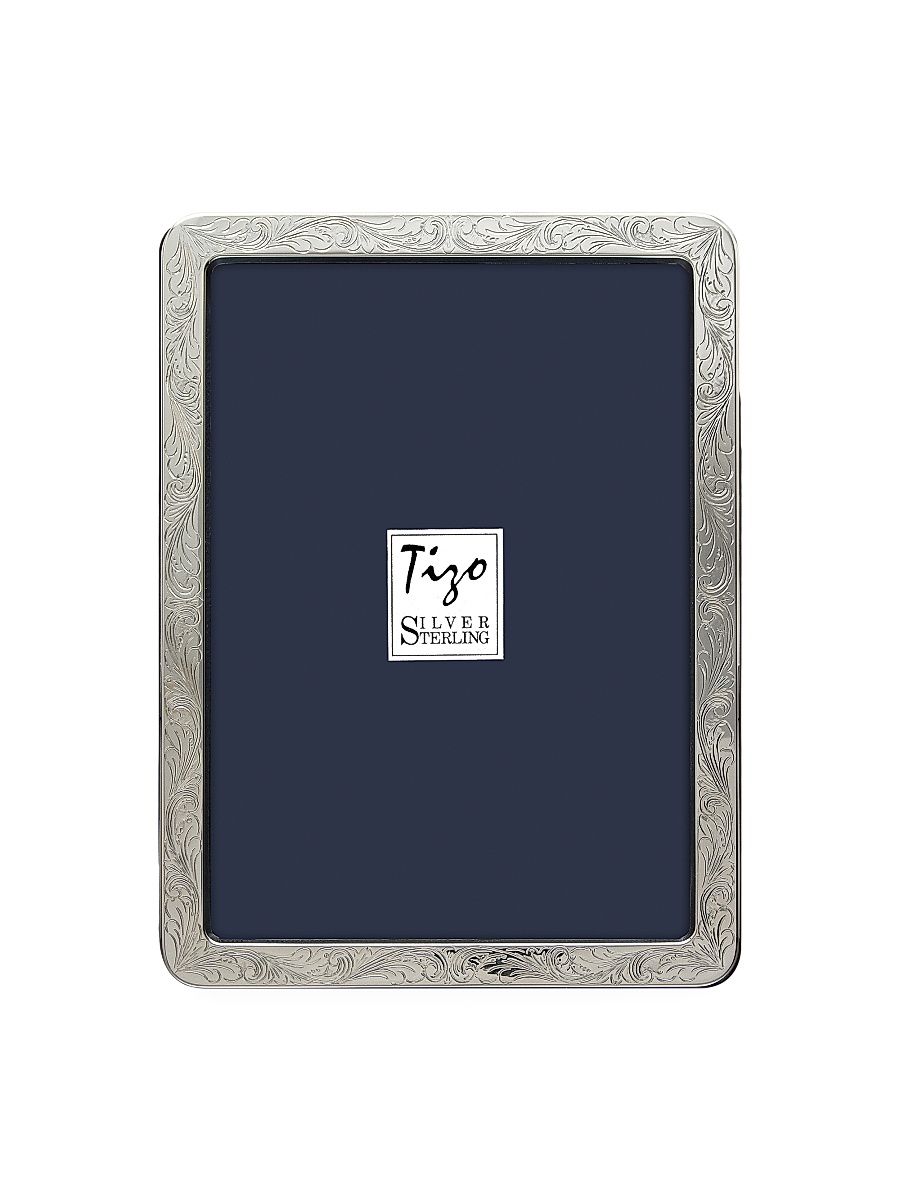 Sterling Silver Luxe Engraved Frame - Silver - Size 5 x 7
