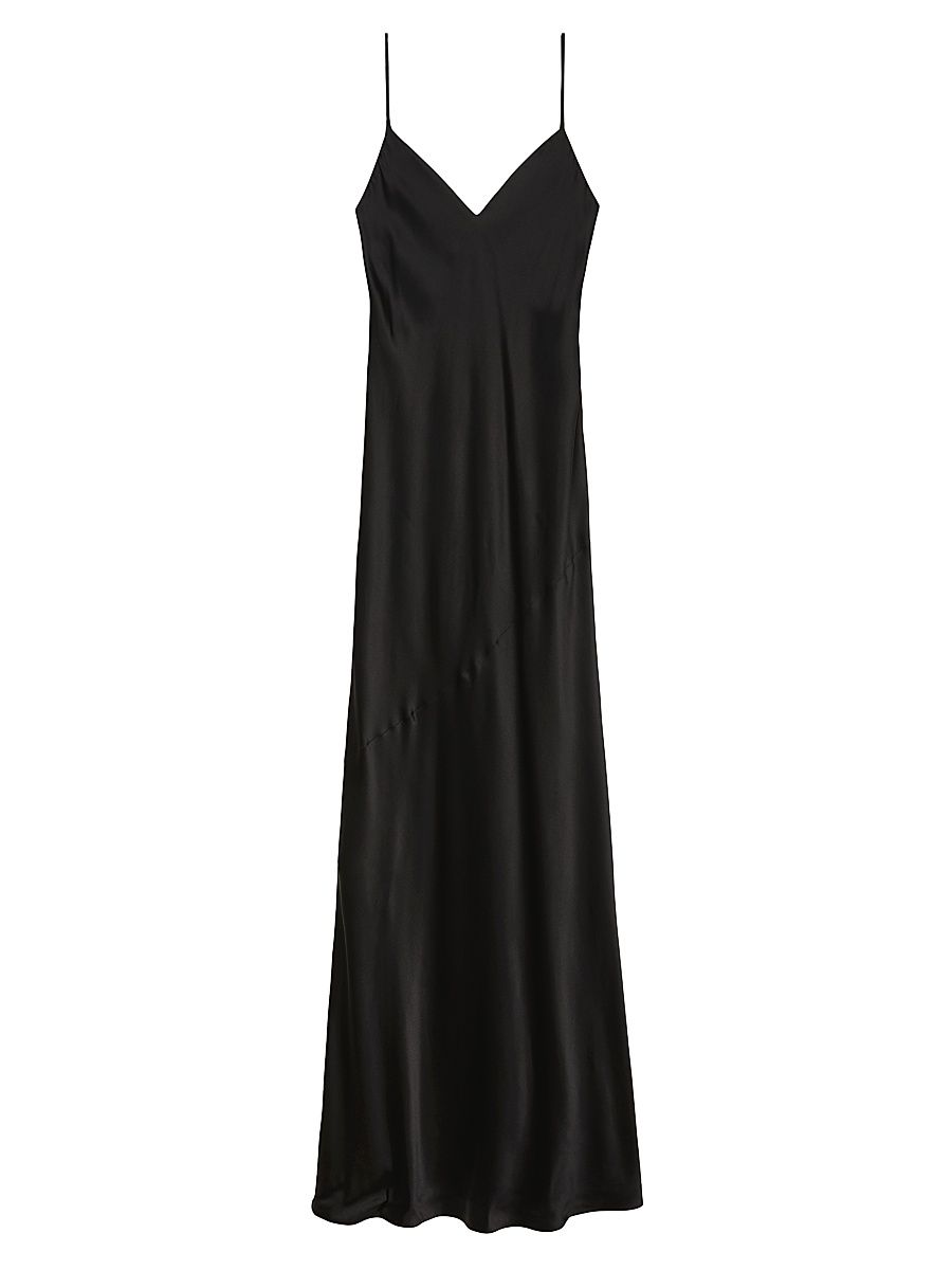 Women's Serita Silk Slip Maxi Dress - Black - Size 14