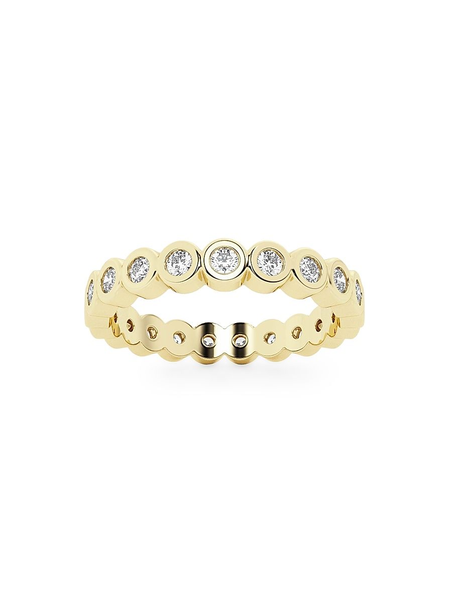Women's Flowing 14K Yellow Gold & 0.75 TCW Lab-Grown Diamond Eternity Band - Yellow Gold - Size 8