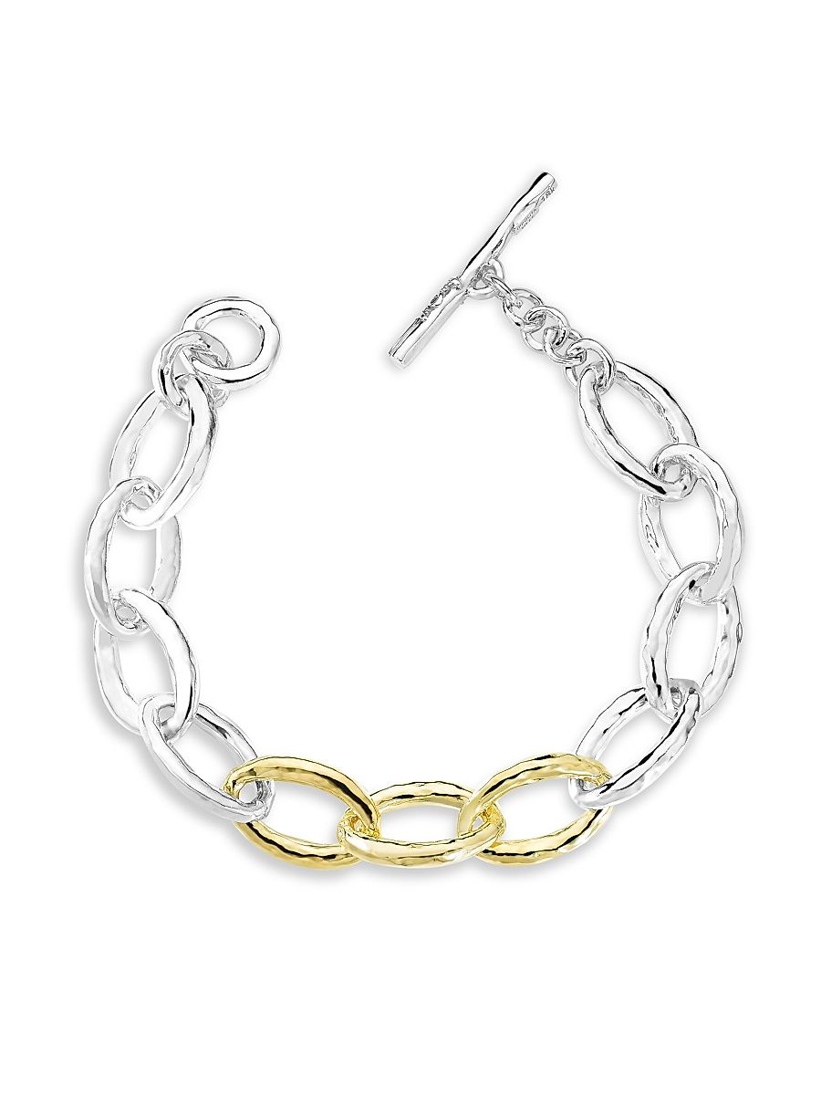 Women's Chimera Sterling Silver & 18K Gold Classico Mini Bastille Link Bracelet - Silver - Size 8.5
