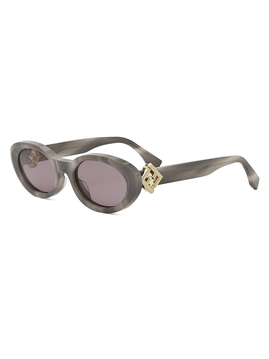 Women's FF Diamonds 53MM Oval Sunglasses - Grey Violet